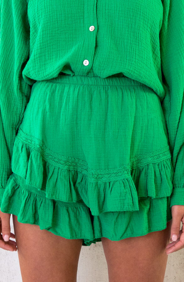 Skort Mousseline Bright Green – shoparchief