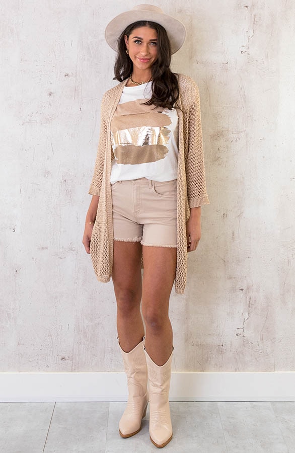 Lang Lurex Vest Goud – shoparchief, foto 3