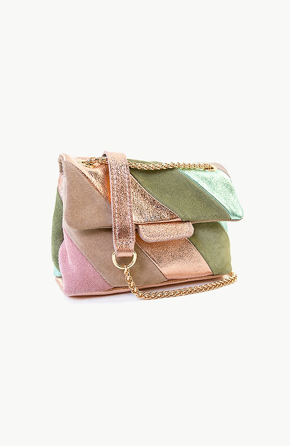 Leather Rainbow Chain Bag Army – shoparchief