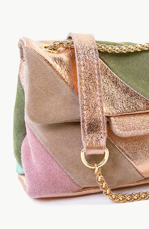 Leather Rainbow Chain Bag Army – shoparchief, foto 2