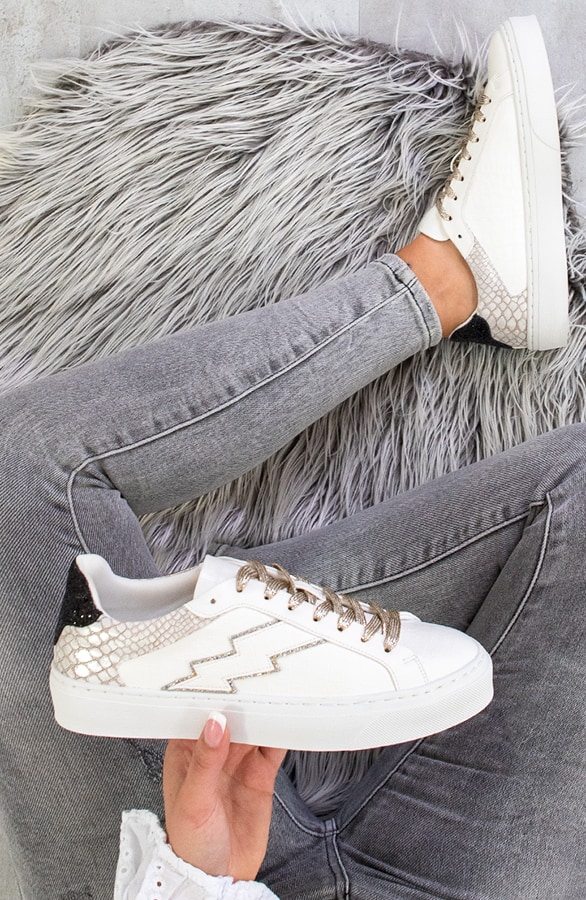 Lightning Sneakers Wit Metallic – shoparchief