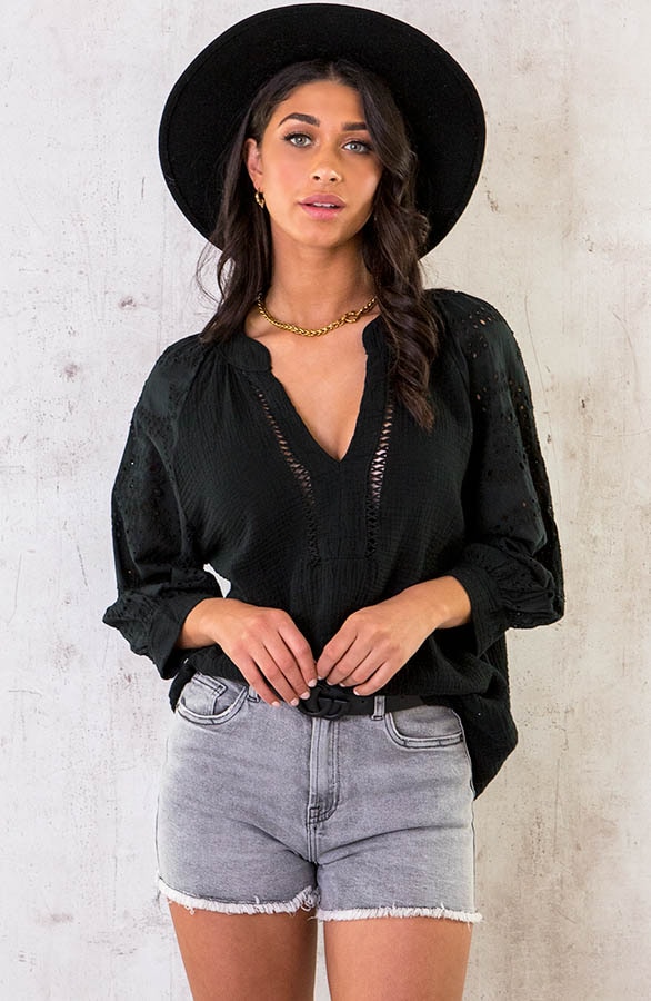 Marant Embroidery Blouse Zwart – shoparchief