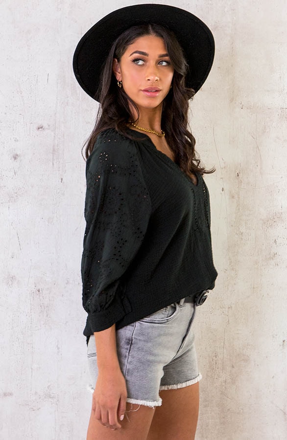 Marant Embroidery Blouse Zwart – shoparchief, foto 3