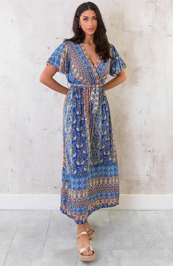 Maxi Print Jurk Toscane Kobalt – shoparchief, foto 2