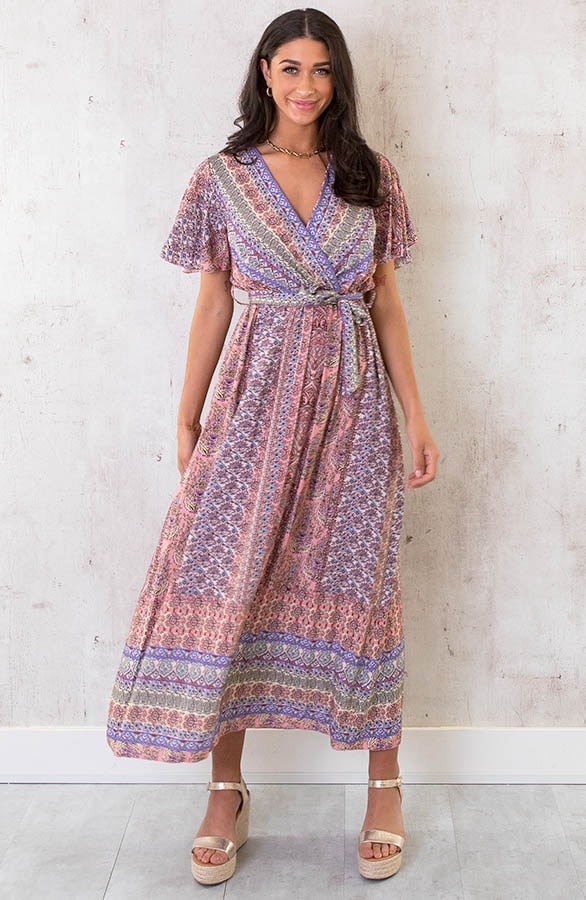 Maxi Print Jurk Toscane Roze – shoparchief, foto 2