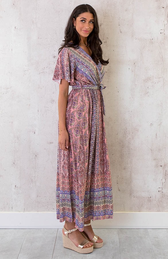 Maxi Print Jurk Toscane Roze – shoparchief, foto 3