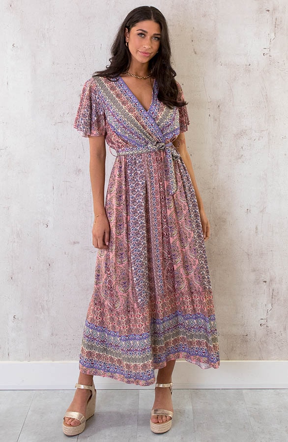 Maxi Print Jurk Toscane Roze – shoparchief