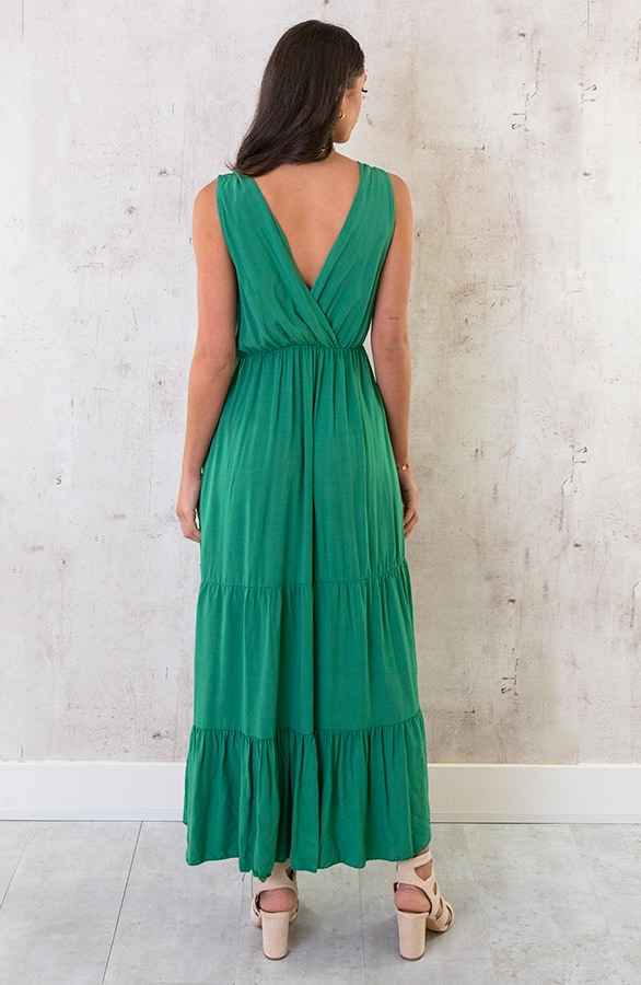 Maxi Jurk Kanten Rand Groen – shoparchief, foto 4