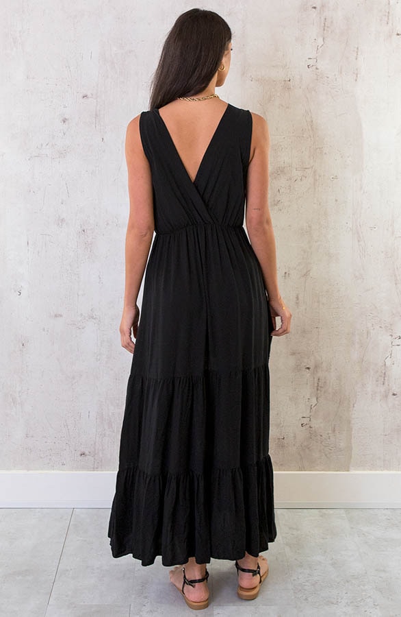 Maxi Jurk Kanten Rand Zwart – shoparchief, foto 4