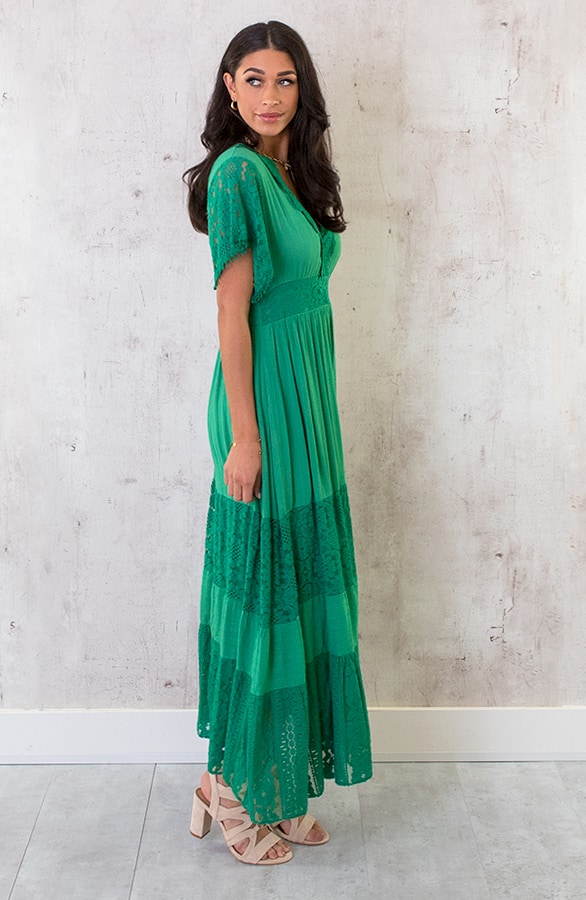 Maxi Kanten Jurk Groen – shoparchief, foto 3