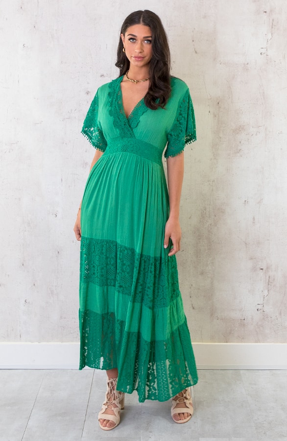 Maxi Kanten Jurk Groen – shoparchief, foto 2