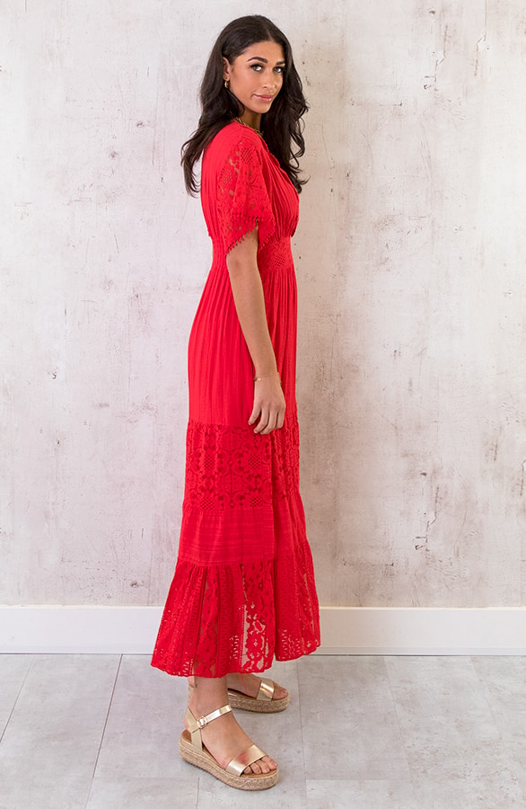 Maxi Kanten Jurk Rood – shoparchief, foto 7
