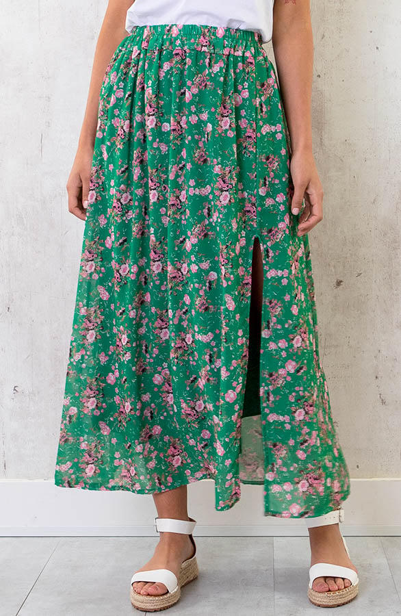 Midi Bloemen Split Rok Groen – shoparchief