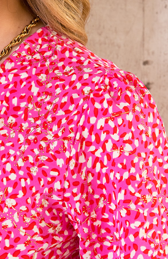 Midi Jurk Met Gouden Details Roze – shoparchief, foto 5