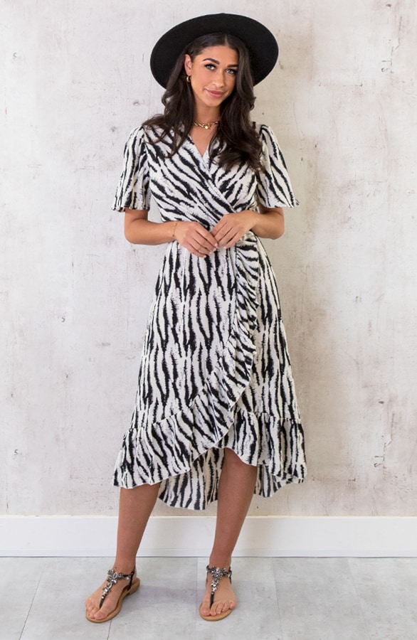 Midi Jurk Met Zebraprint – shoparchief, foto 3