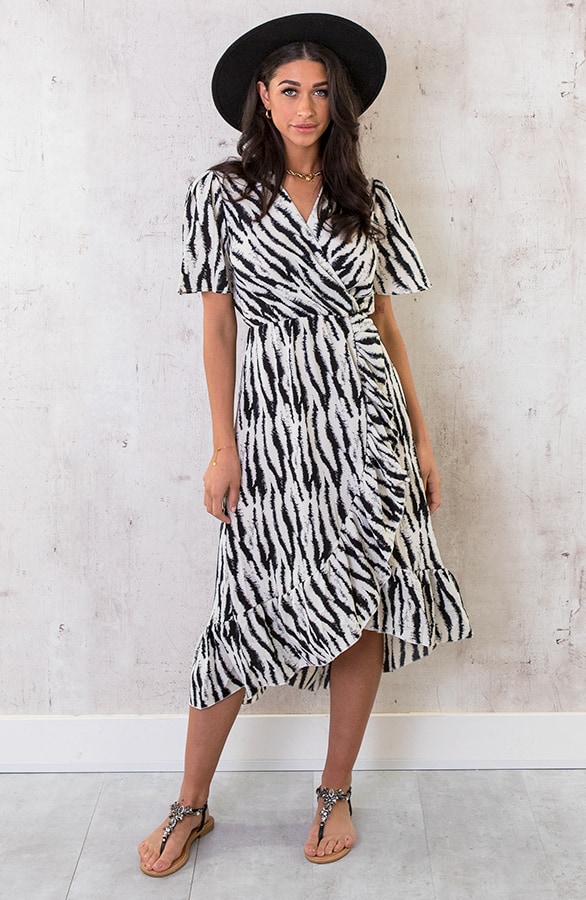 Midi Jurk Met Zebraprint – shoparchief