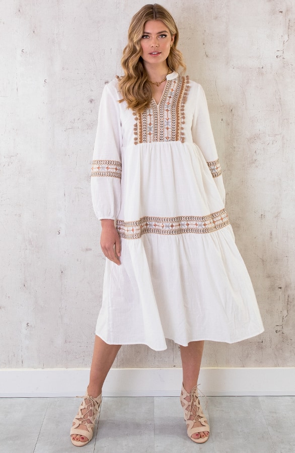 Midi Tuniek Boho Ecru – shoparchief