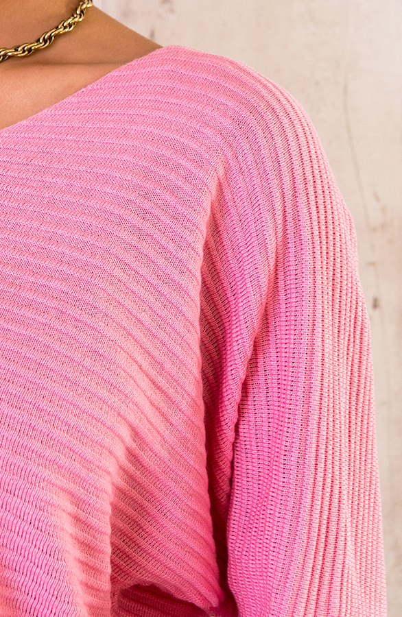 Oversized Basic Top Gestreept Patroon Roze – shoparchief, foto 5