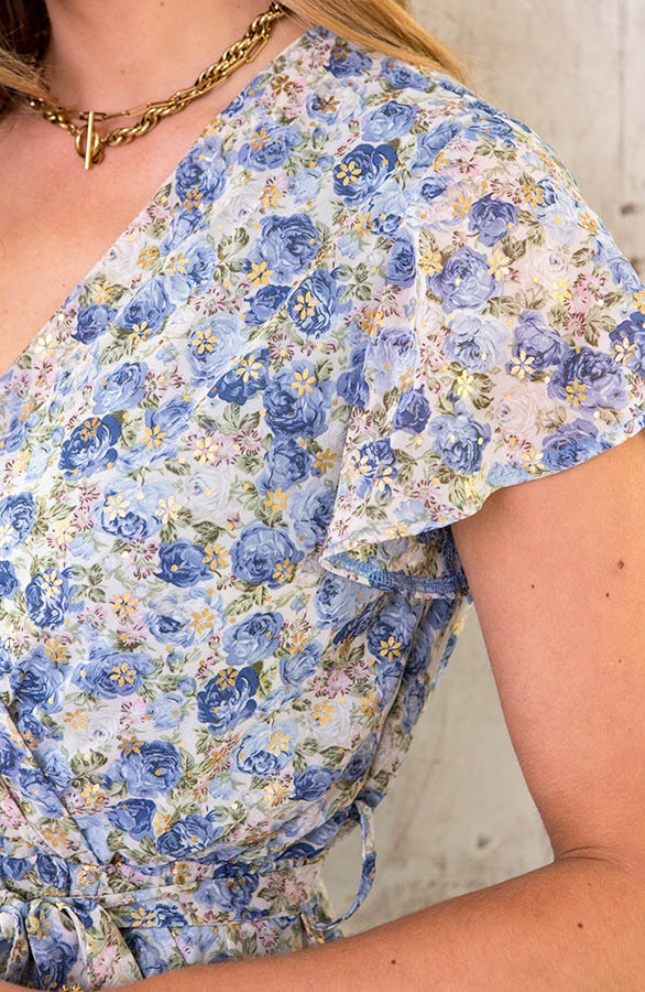 Overslag Jurk Rozen Blauw Goud – shoparchief, foto 5