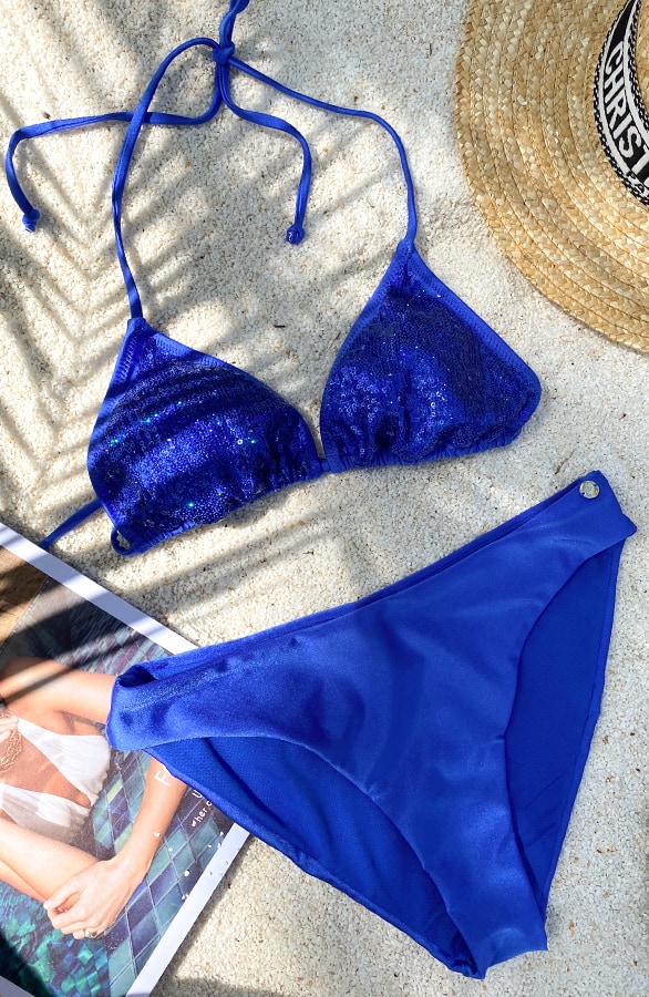 Pailletten Bikini Set Kobalt – shoparchief