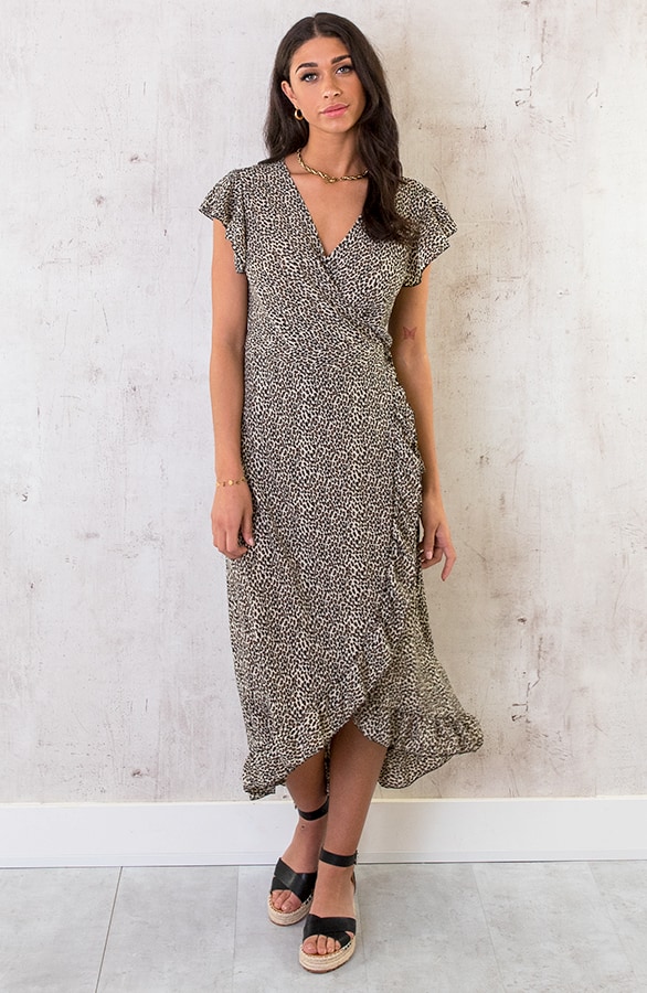Panterprint Jurk Midi Ecru – shoparchief, foto 3