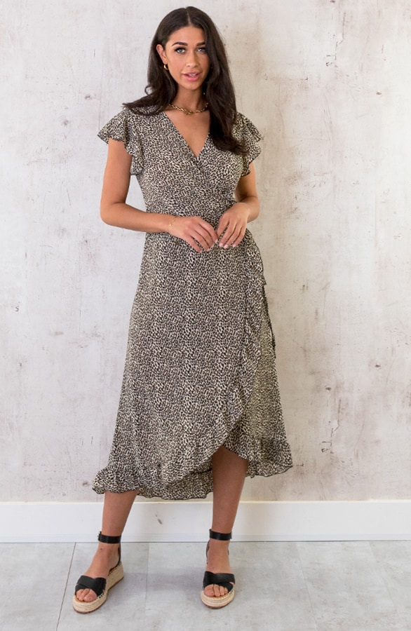 Panterprint Jurk Midi Ecru – shoparchief, foto 2