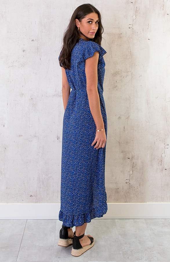 Panterprint Jurk Midi Kobalt – shoparchief, foto 3