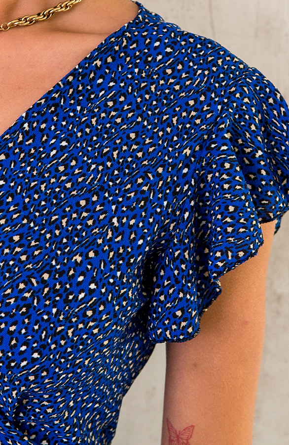 Panterprint Jurk Midi Kobalt – shoparchief, foto 5