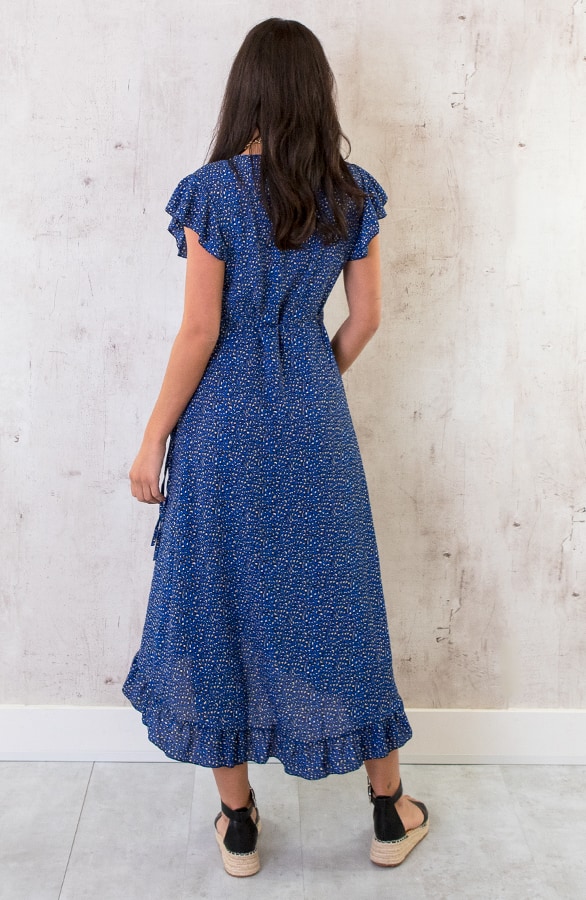 Panterprint Jurk Midi Kobalt – shoparchief, foto 4