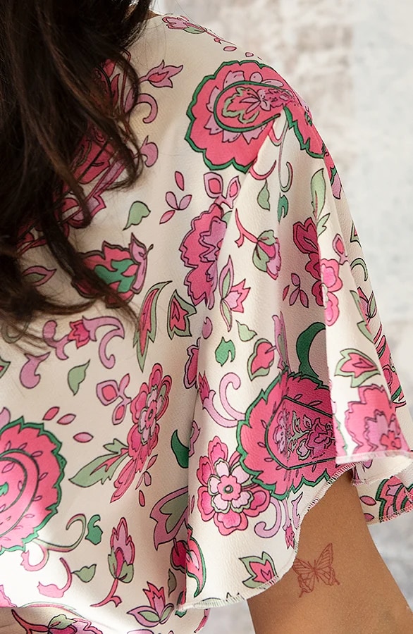 Playsuit Silk Paisley Fuchsia – shoparchief, foto 4