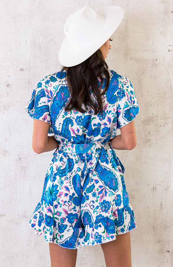 Playsuit Silk Paisley Kobalt – shoparchief, foto 6