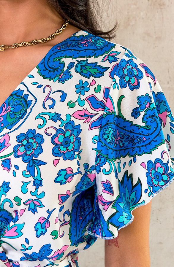 Playsuit Silk Paisley Kobalt – shoparchief, foto 8