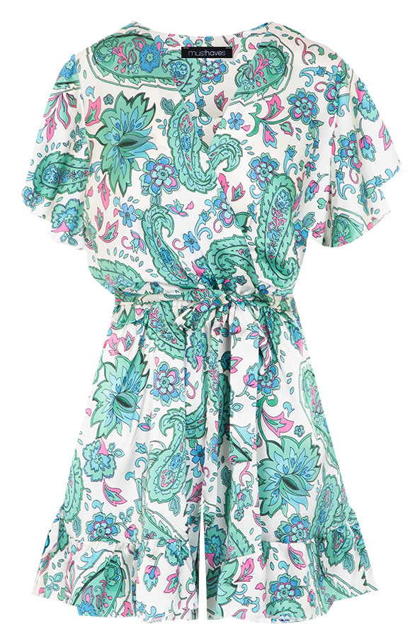Playsuit Silk Paisley Mint – shoparchief