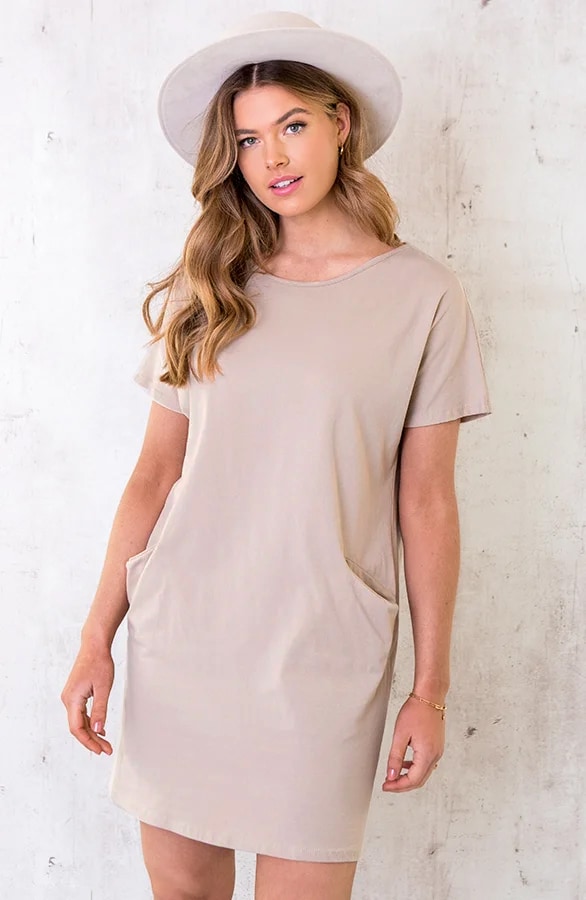 Pocket Tuniek Dames Beige – shoparchief