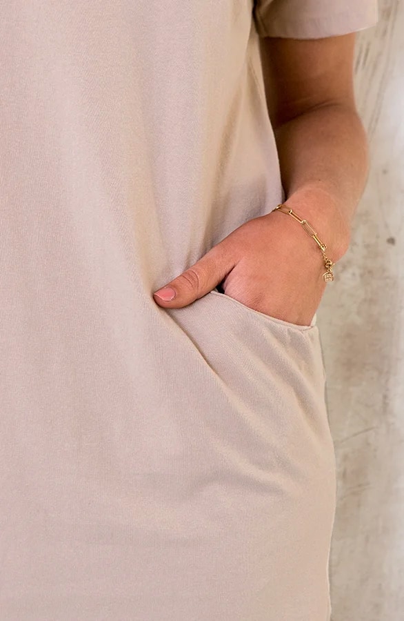 Pocket Tuniek Dames Beige – shoparchief, foto 5