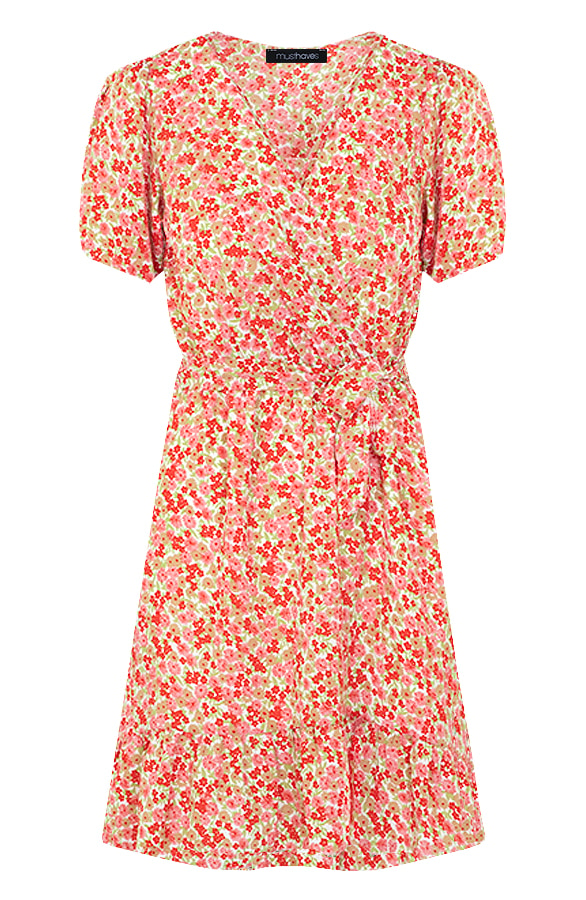 Pofmouwen Jurk Bloemenprint Rood – shoparchief, foto 7