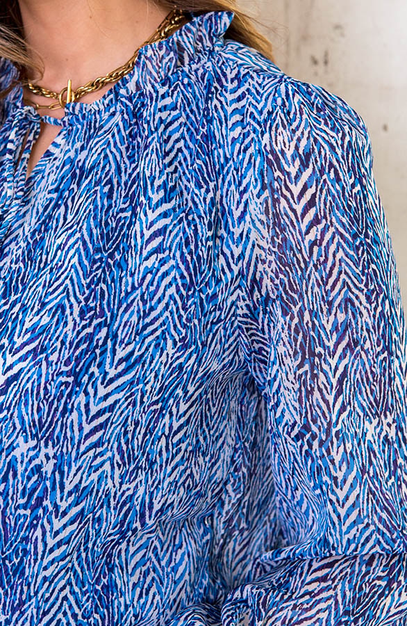 Print Blouse Luxury Kobalt – shoparchief, foto 6