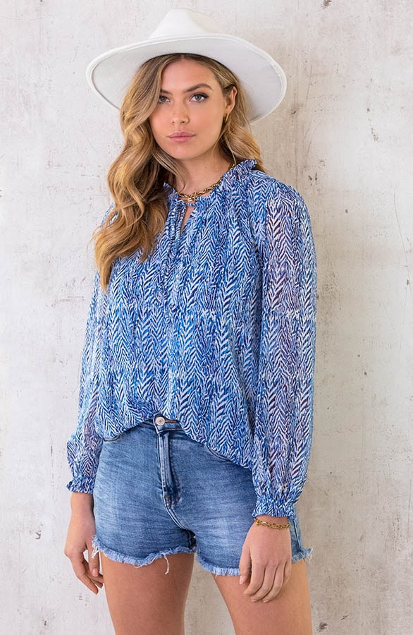 Print Blouse Luxury Kobalt – shoparchief, foto 3