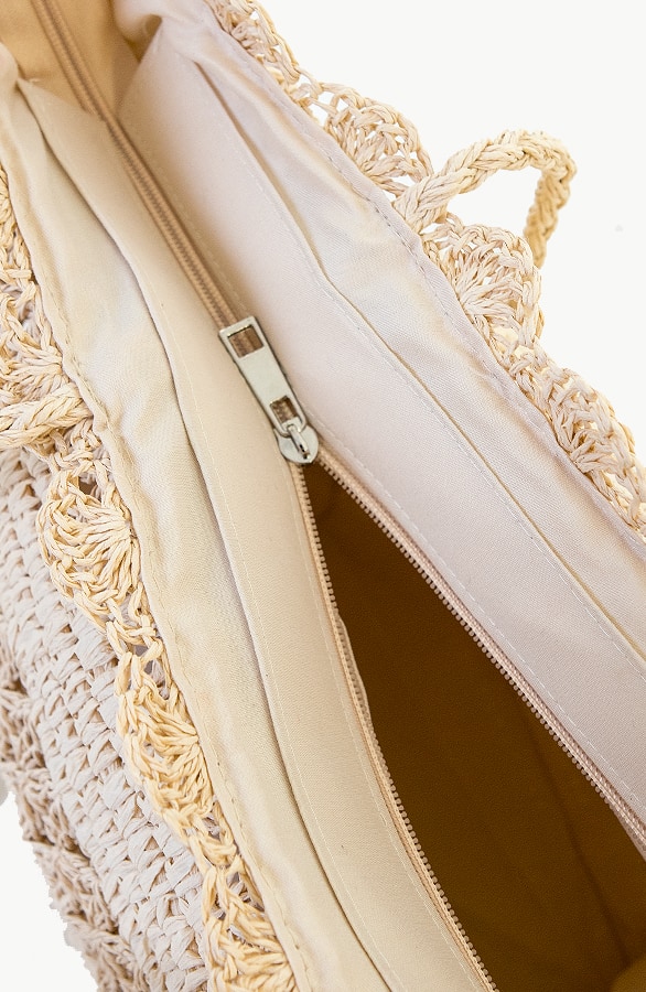 Rieten Rafta Shopper Met Rits – shoparchief, foto 3