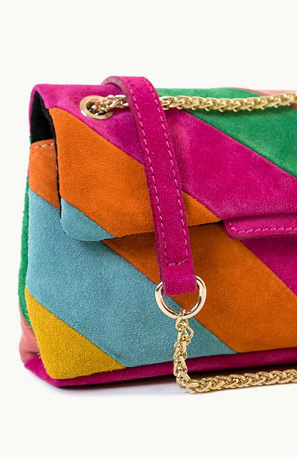 Suede Rainbow Chain Bag – shoparchief, foto 3