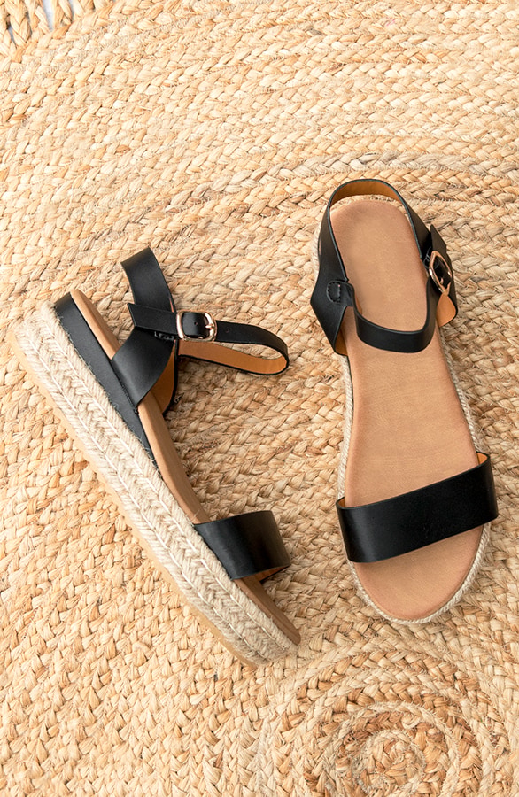 Touwzool Sandalen Zwart – shoparchief