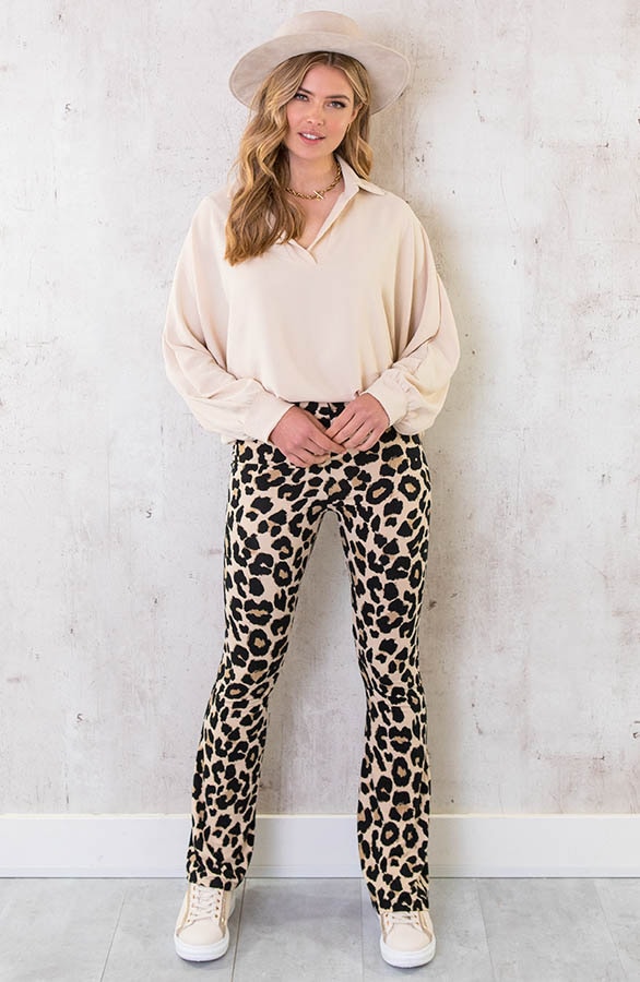 Flared Broek Panter Beige – shoparchief, foto 6