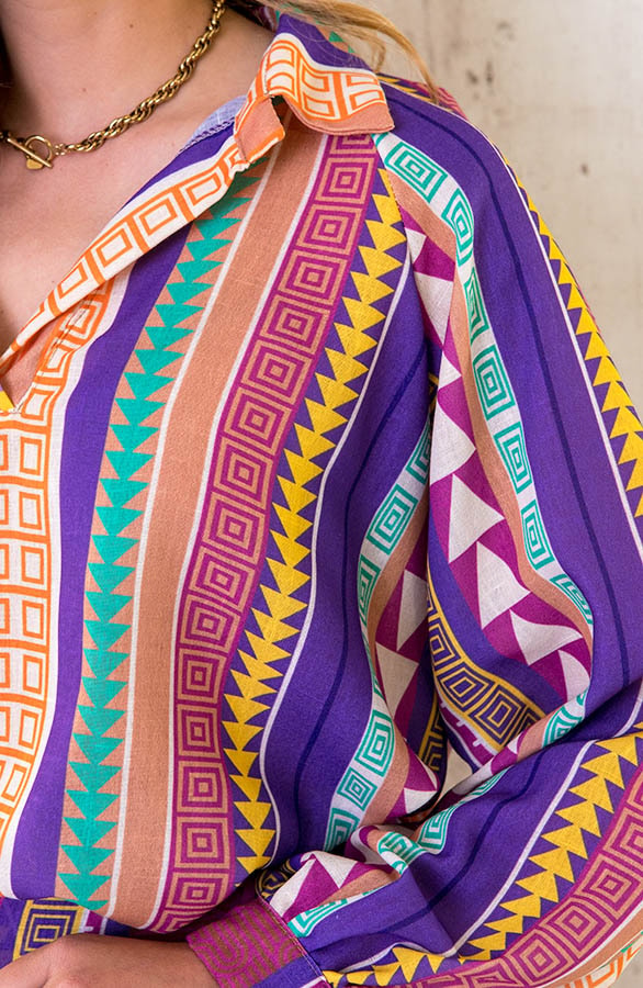 Aztec Blouse Purple – shoparchief, foto 5