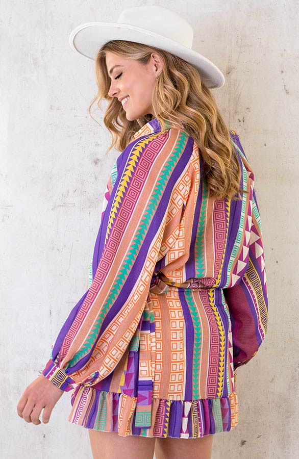 Aztec Blouse Purple – shoparchief, foto 4