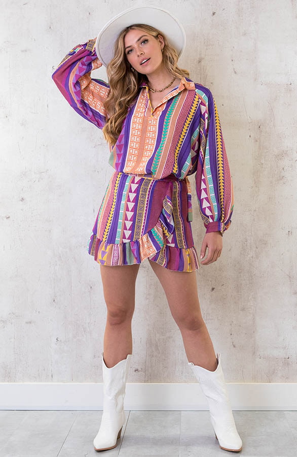 Aztec Blouse Purple – shoparchief, foto 6