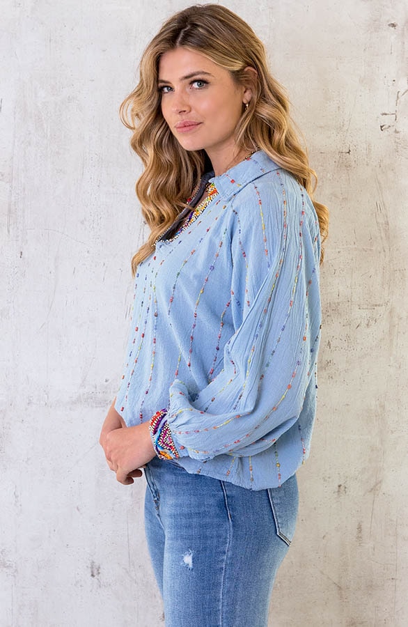 Boho Blouse Print Babyblauw – shoparchief, foto 2