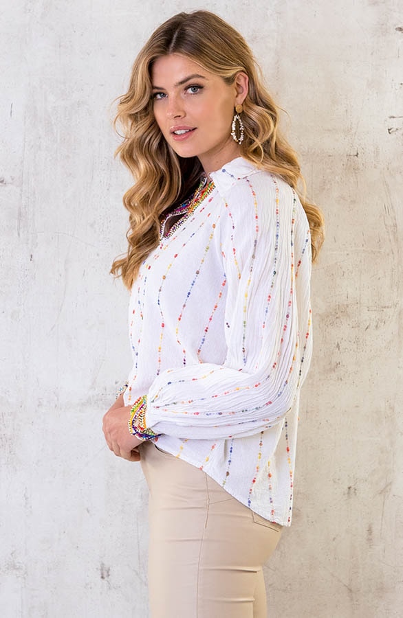 Boho Blouse Print Ecru – shoparchief, foto 6