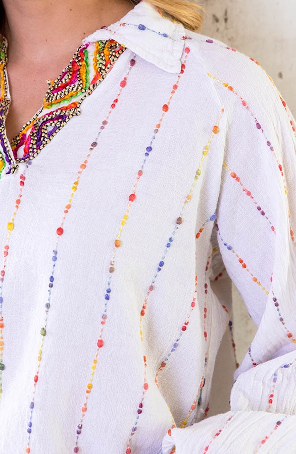 Boho Blouse Print Ecru – shoparchief, foto 8