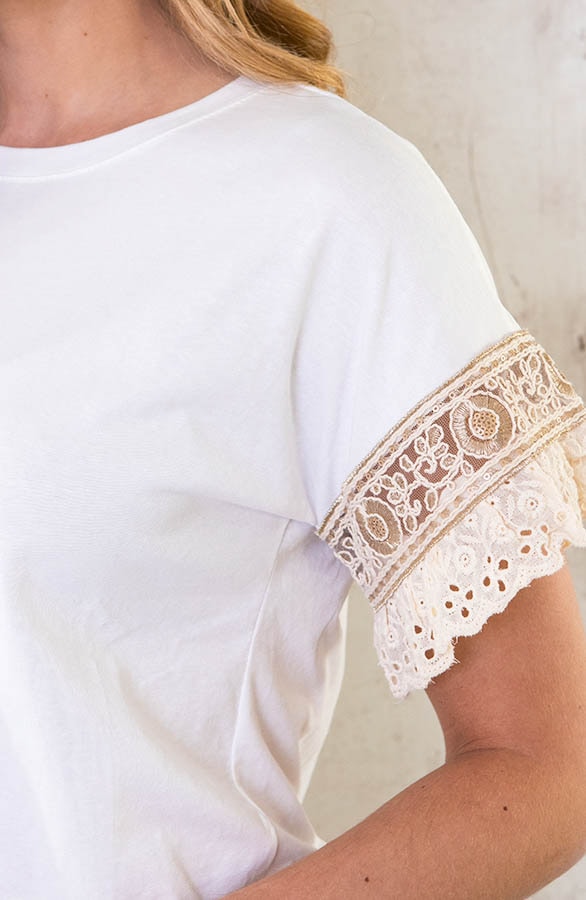 Boho Oversized Tee Ecru – shoparchief, foto 7