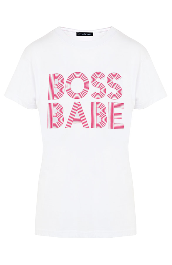 Boss Babe It-Shirt Roze – shoparchief